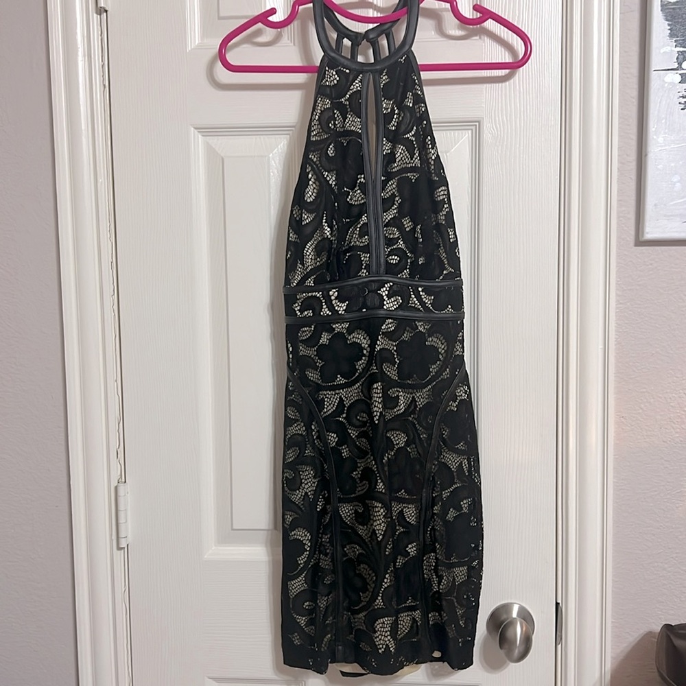 BEBE black all over lace sleeveless dress Size S